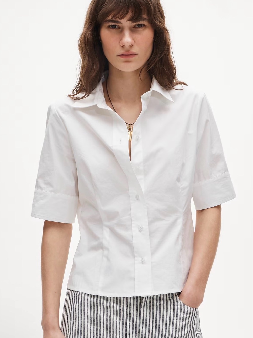 J. Crew Eleanor Slim Fit Short Sleeve Button Down Shirt Size 12